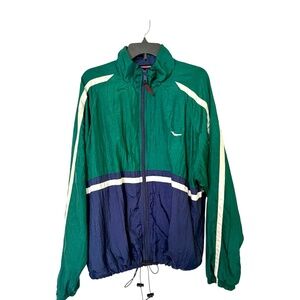 Winner 80s Vintage Men’s Green/Navy Blue Windbreaker XL